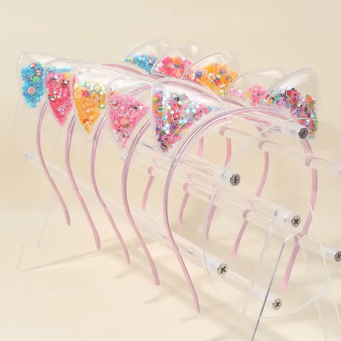 5 pièces chat oreille bandeau mignon étoile brillant paillettes bandeaux doux PVC oreille princesse 