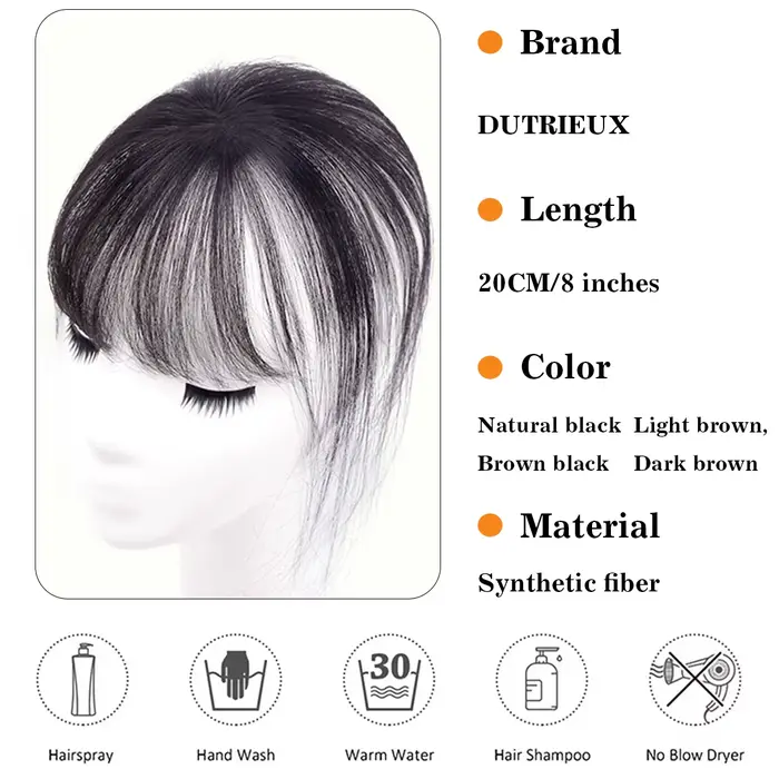 DUTRIEUX synthétique 3D français frange perruque réédité air frange topper perruque naturel courbe s