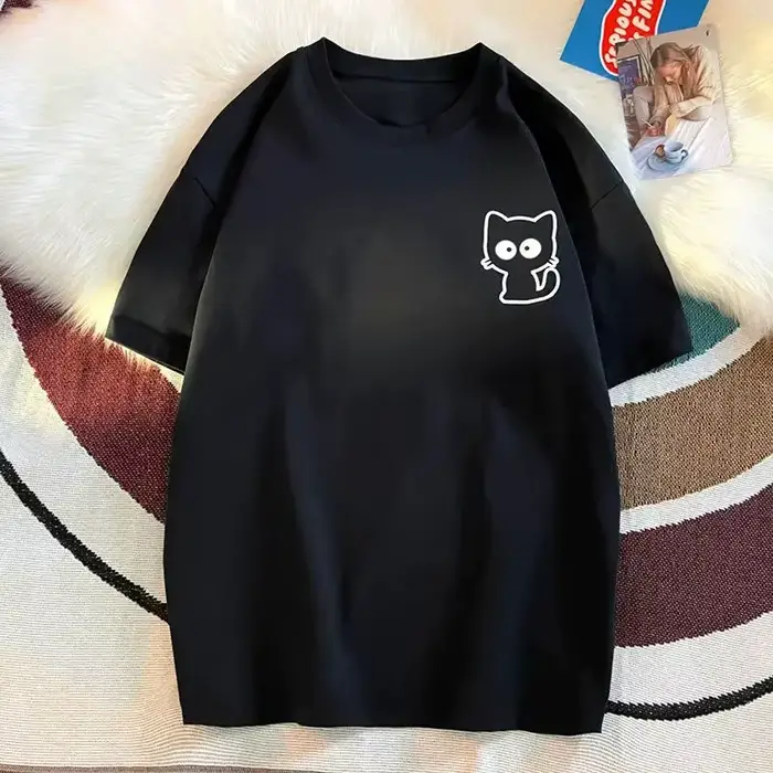 Femme décontracté impression col rond manches courtes T-Shirt 2025 nouvelle tendance d'été tout-matc