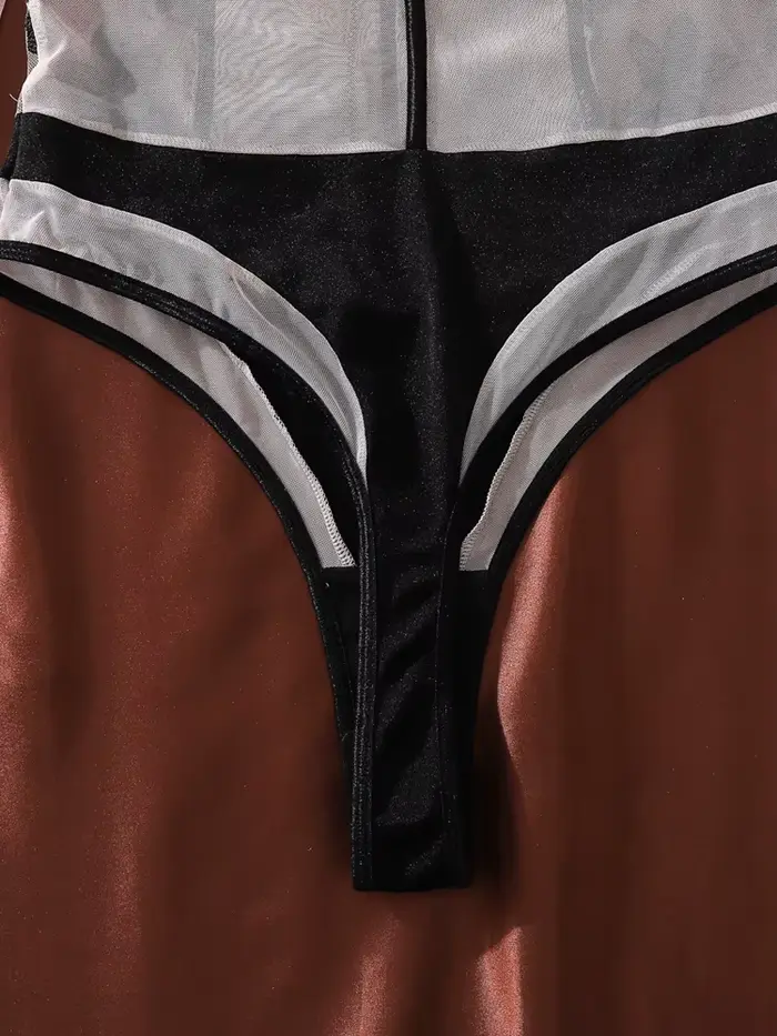 Body en dentelle sexy Belamimi pour femme – Haut élégant pour femme – Nouveauté été 2026 – Body moulant côtelé uni