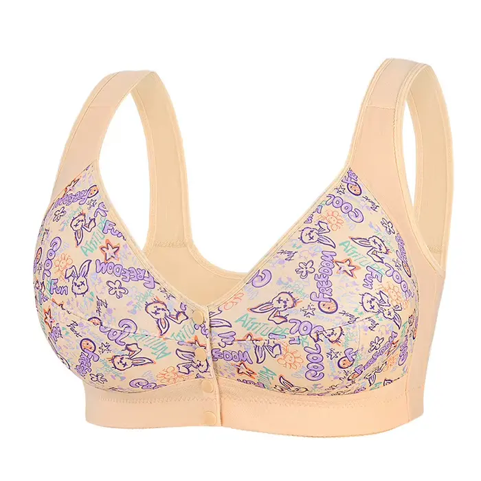 Femmes imprimé B C D E F G tasse grande taille soutien-gorge fermeture avant soutien-gorge sans fil 