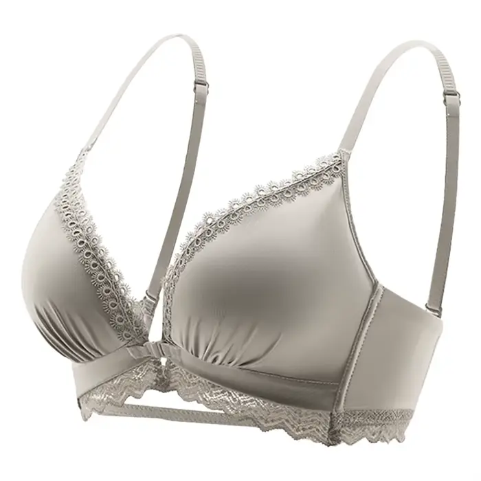 Soutien-gorge ajustable sans anneau en acier pour femme, sous-vêtement à la mode, confortable, bouton avant, document solide, dos sans trace, facile à porter
