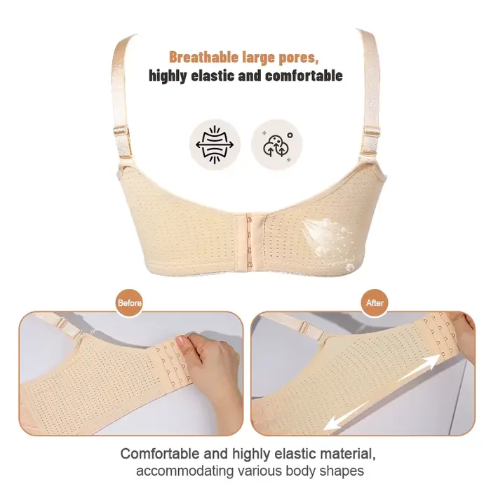 LERVANLA 2566 Soutien-gorge de mastectomie à forte respirabilité pour femme avec coussinets de forme de poitrine de poche inclus Confort en coton réglable Grand