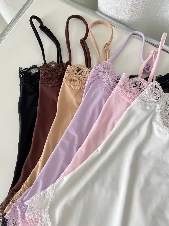 Combishort Slim en dentelle pour femme, haute élasticité, sangle réglable, body Slim, couleur unie, mode Streetwear, hauts une pièce lisses