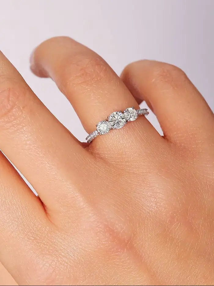 Bague ronde en argent Sterling 925 pour femmes, classique, mode, Zircon 0,5 ct, anniversaire, fiança