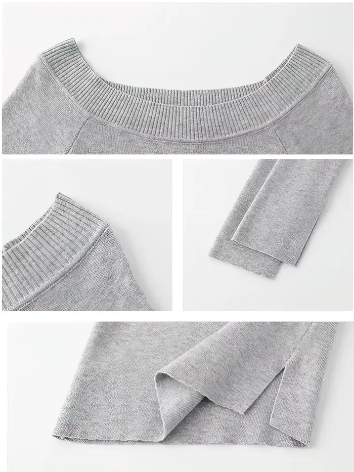 Épaules dénudées à manches longues t-shirt femmes une épaule ajustée basique plaine t-shirt dame fen