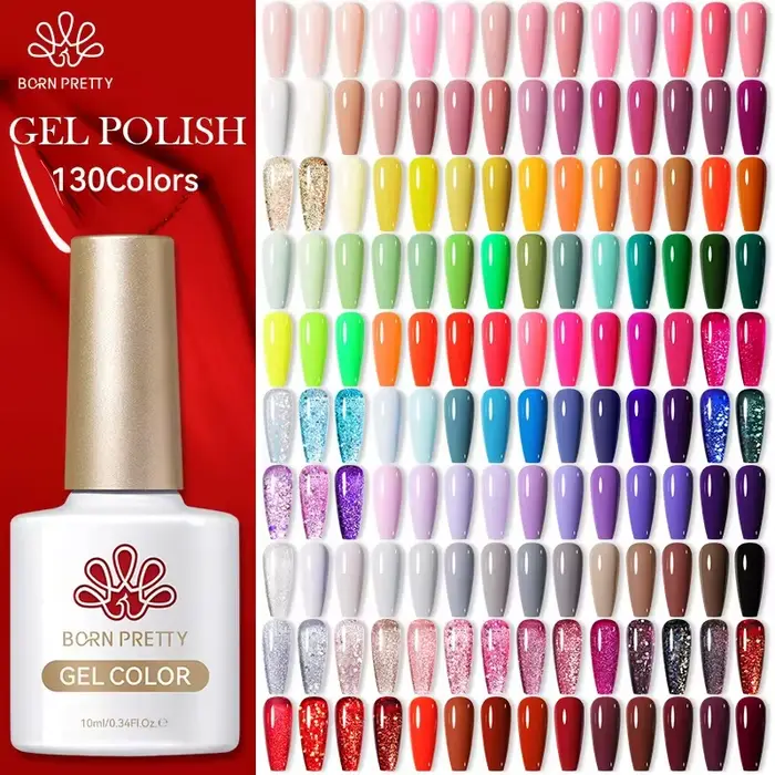 BORN PRETTY 130 barev Gel lak na nehty 10ml Polotrvalý lak Nail Art manikúra namáčení LED UV Gel lak na