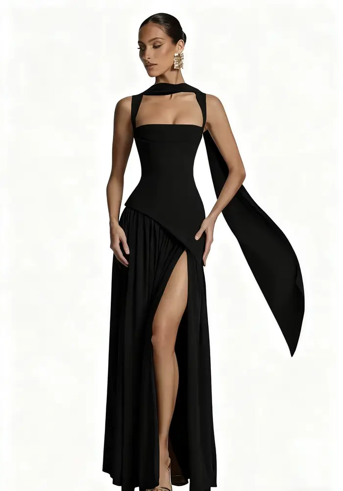 Robe longue corset pour femme avec fente et ruban, pour invitée de mariage, soirée, anniversaire, ba