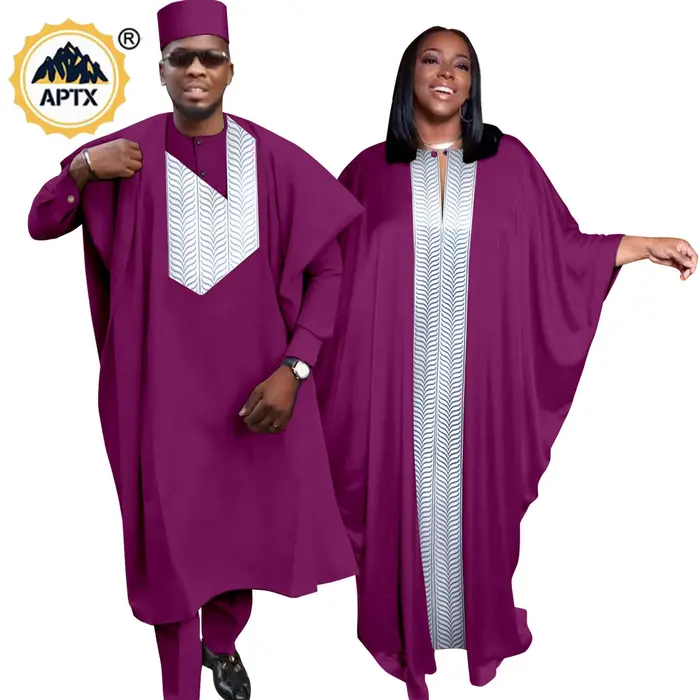 Abaya-Robes Africaines pour Femmes et Hommes, Tenues Assorties, Robes Musulmanes, Ensembles Haut et