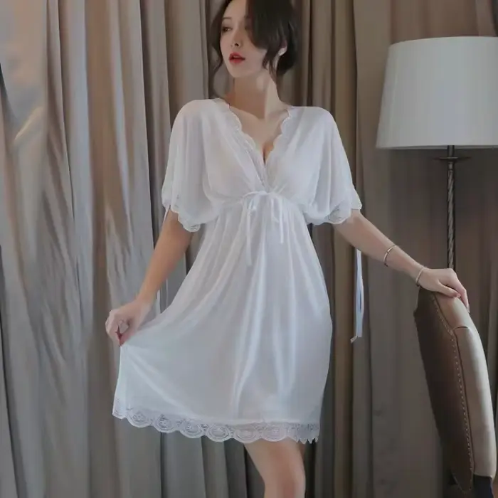 Sexy noční košile ženy hedvábné krajkové oblečení pro noční prádlo pyžama noční prádlo teplé romantické nové ženy letní spánek nabídka top šaty