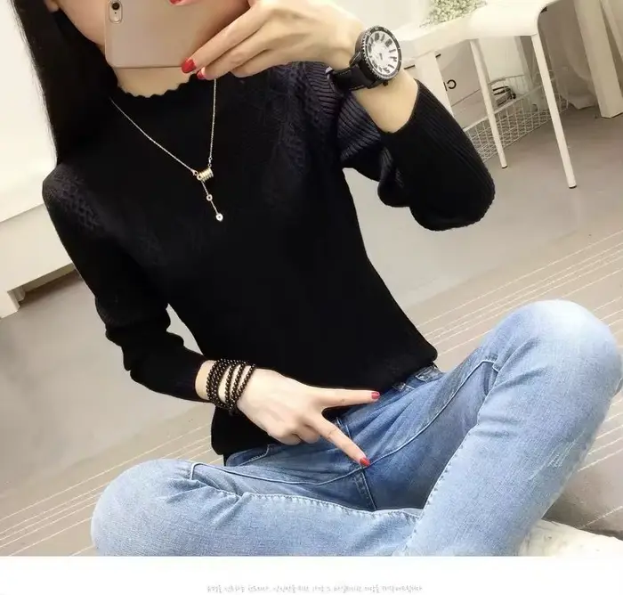 Nouveau élégant printemps automne hiver Femme vêtements tricot Pull Pull chaud Pull Femme à manches 