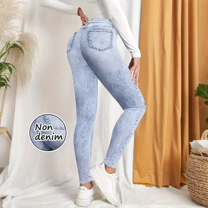 Leggings pour femmes non en jean, taille haute, effet push-up, pantalon de yoga, pantalon décontract