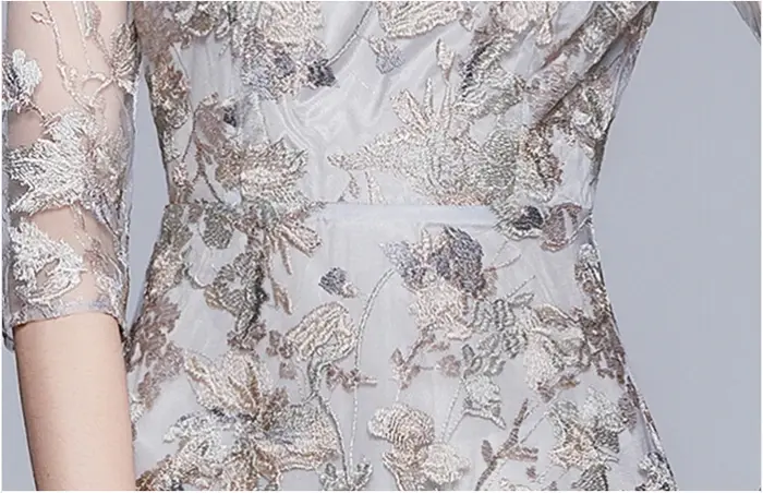 SMTHMA – robe de soirée Vintage pour femmes, nouvelle mode de styliste, demi manches, fleurs magnifi
