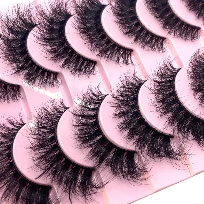 HBZGTLAD 10 paires 3D vison faux cils désordre Dense cils courts vison cils maquillage faux cils Ext