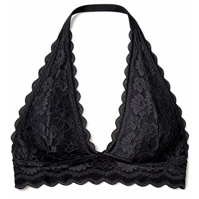 Soutien-gorge halter en dentelle pour femme, push-up et rehausseur, sans armatures, confortable, inv