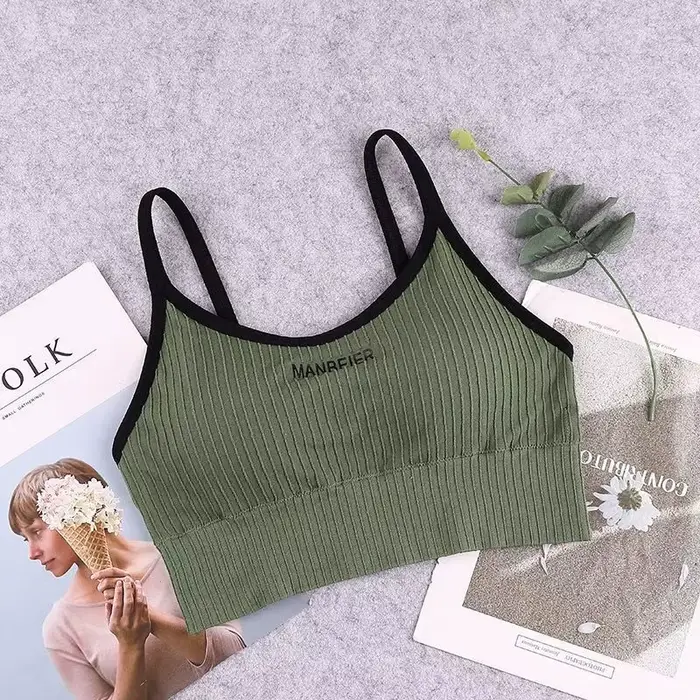 Nová sportovní podprsenka pro ženy, sexy crop top pro posilovnu, měkké a pohodlné bavlněné spodní prádlo, podprsenka pro ženy a dívky