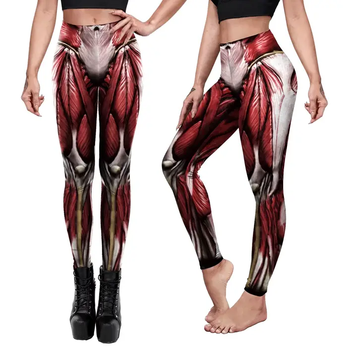 Zawaland-Leggings élastiques Slim Anime pour femmes, pantalons de fitness College en 3D musculaires,