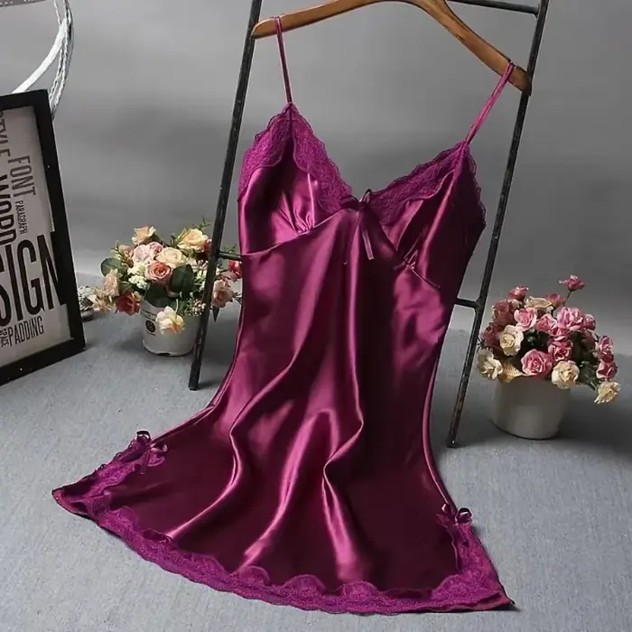 Sexy krajková patchworková košilka Lingerie noční košile svatební šaty