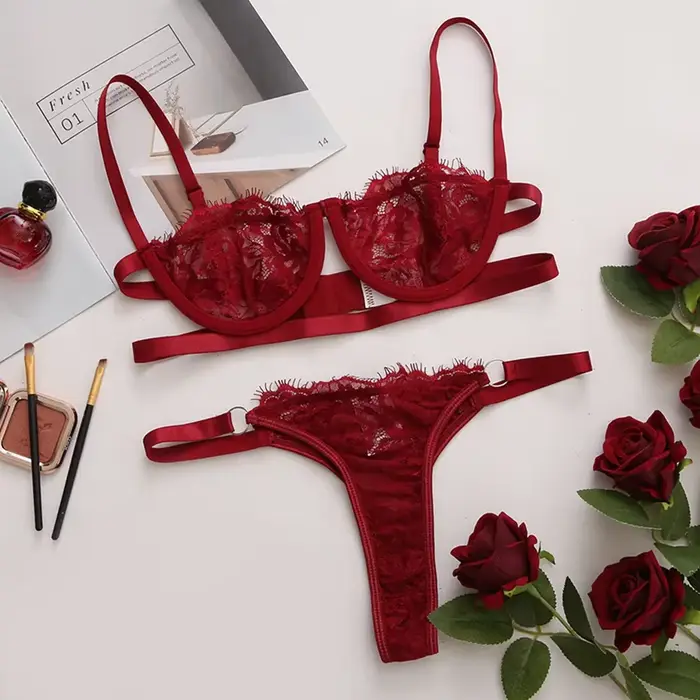 Lingerie Femme Polyester Push-Up Transparente Avec Broderie Fée Pour Occasions Spéciales Séduire Élégante