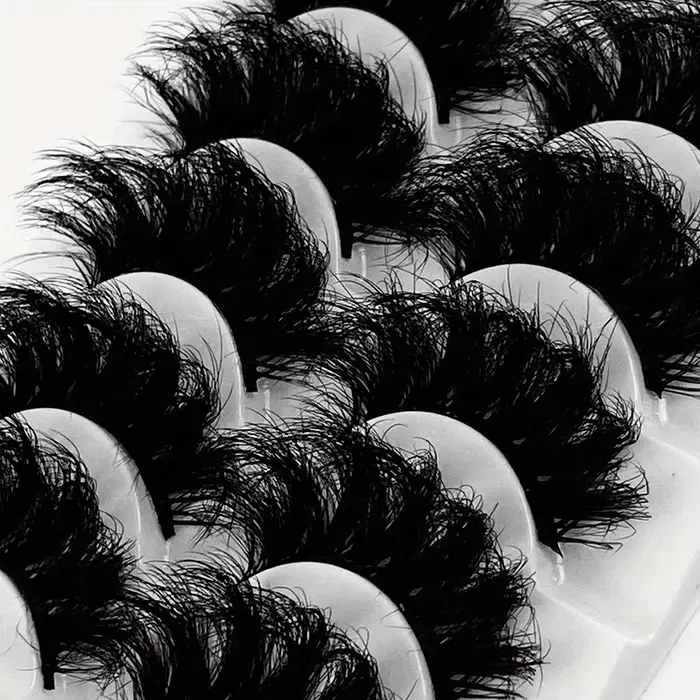 5 paires de cils Faux cils de vison longue durée cils de vison moelleux Volume dramatique Extension