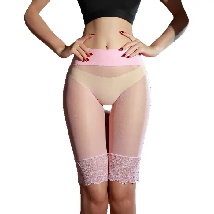 Sexy kalhotky pro ženy, bezešvé rozkrok, boxerky Ultra tenké, neviditelné, transparentní, hluboké rozkrok, průhledné krajkové spodní prádlo