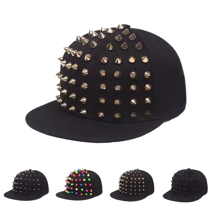 Chapeau plat à rivets pour hommes et femmes, Punk Rock, casquettes de Baseball à clous Hip Hop, homm