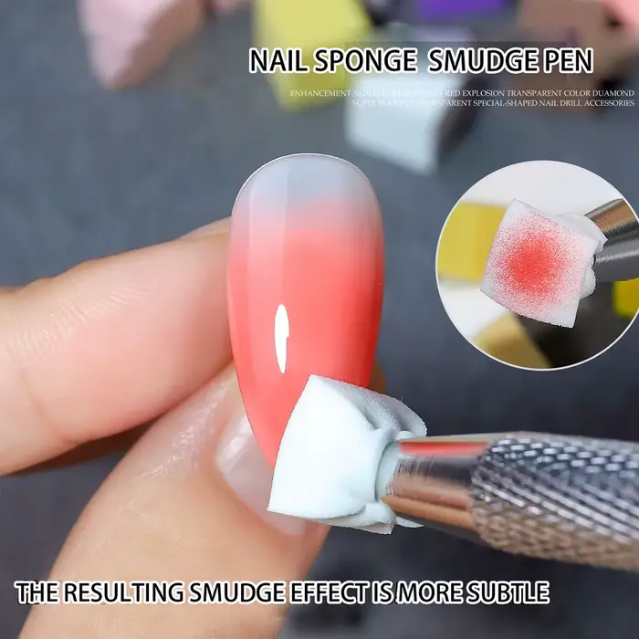 Ensemble d'éponges pour Nail Art, 100 pièces, avec stylo à saisir, pour bricolage, vernis Gel, bross