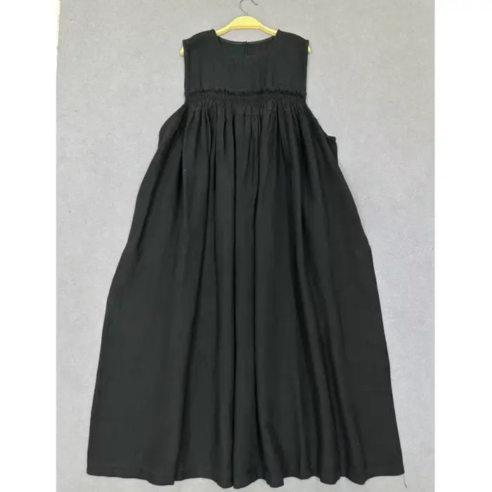 Johnature décontracté sans manches nouveau Style robe pour les femmes été décontracté ample Simple t