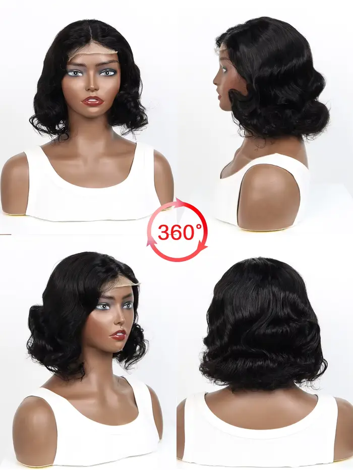 Perruque Lace Front Wig Body Wave Brésilienne Naturelle, Cheveux Humains, 4x4, 13x4, Pre-Plucked, po