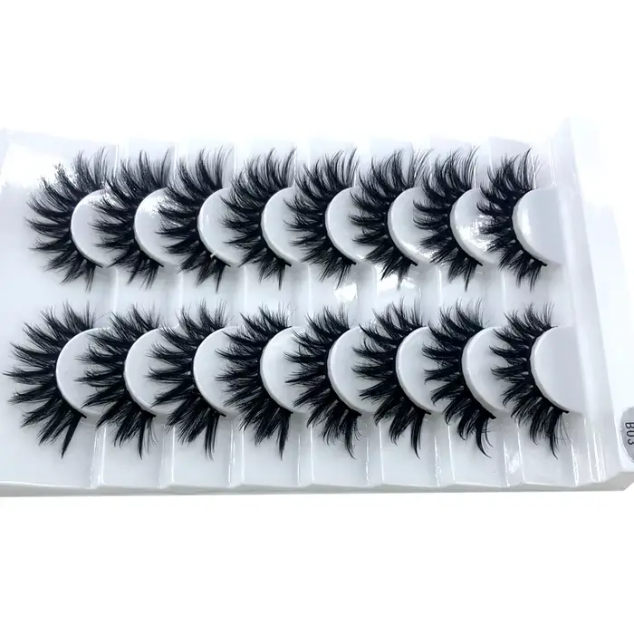8 paires 15-22mm naturel 3D faux cils faux cils kit de maquillage vison cils extension vison cils ma