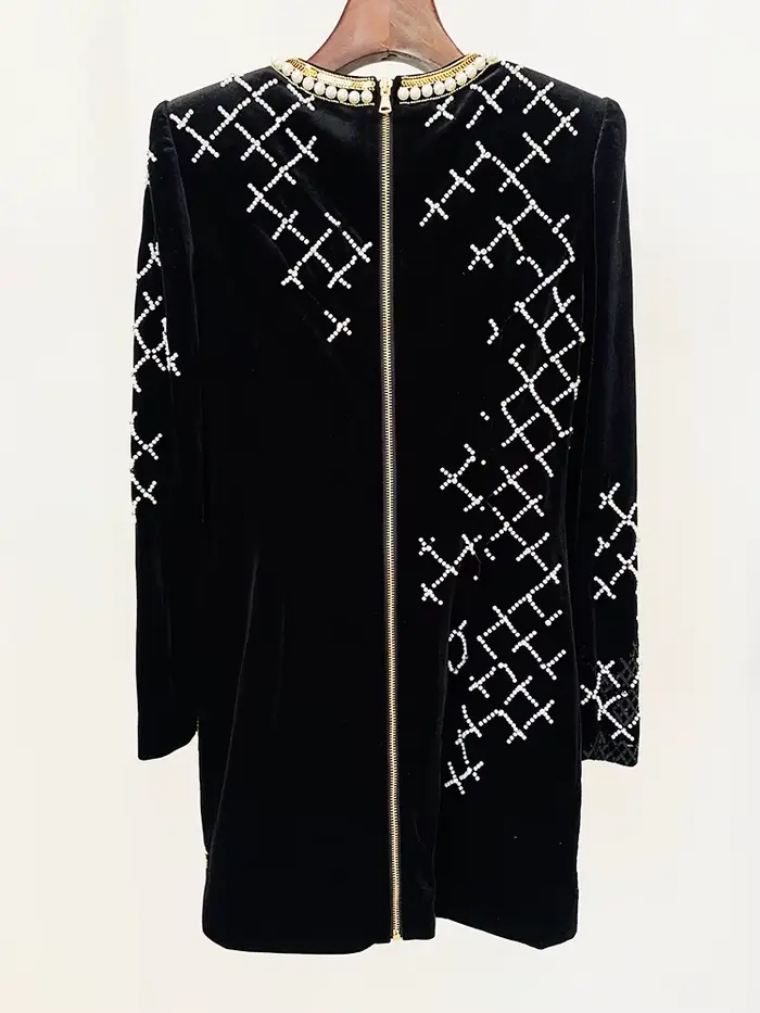 HIGH STREET Nouvelle collection Automne/Hiver 2026, robe de soirée en velours à paillettes et perles