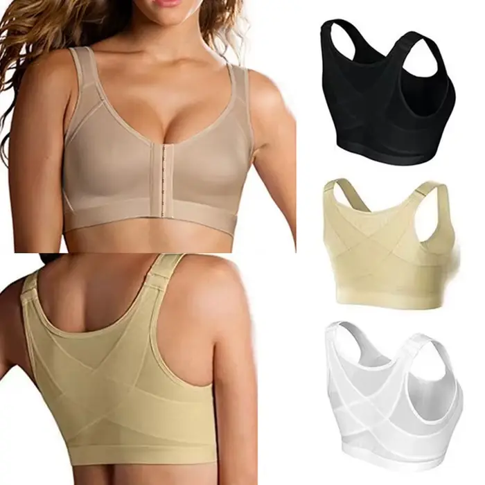 Vest podprsenky S-5XL přední uzavření korektor držení těla výtah podprsenka ženy push up kříž zpět spodní prádlo nárazuvzdorný sportovní podpora fitness