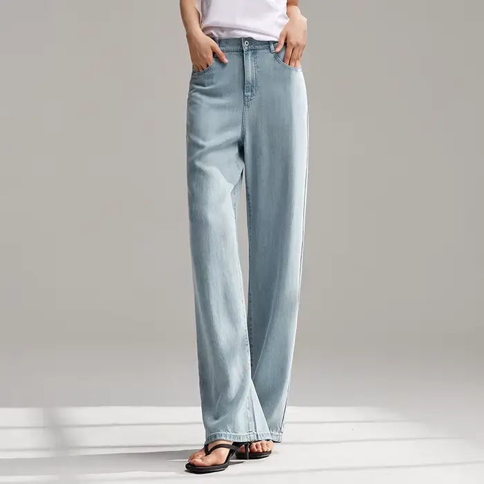 Semir jean femmes taille élastique pantalons longs 2025 nouvelle Version d'été sensation de fraîcheu