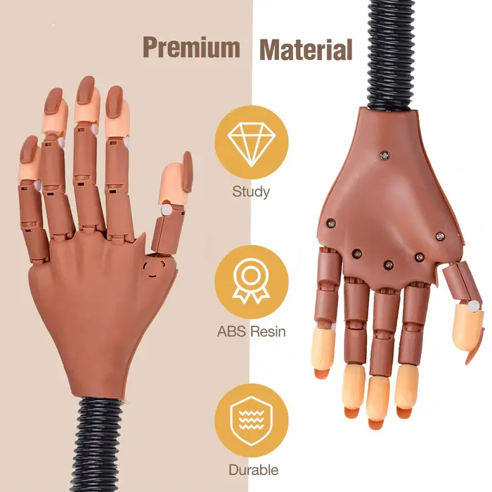 Main d'entraînement pour ongles en acrylique, réglable et Flexible, entraînement des mains, main de 