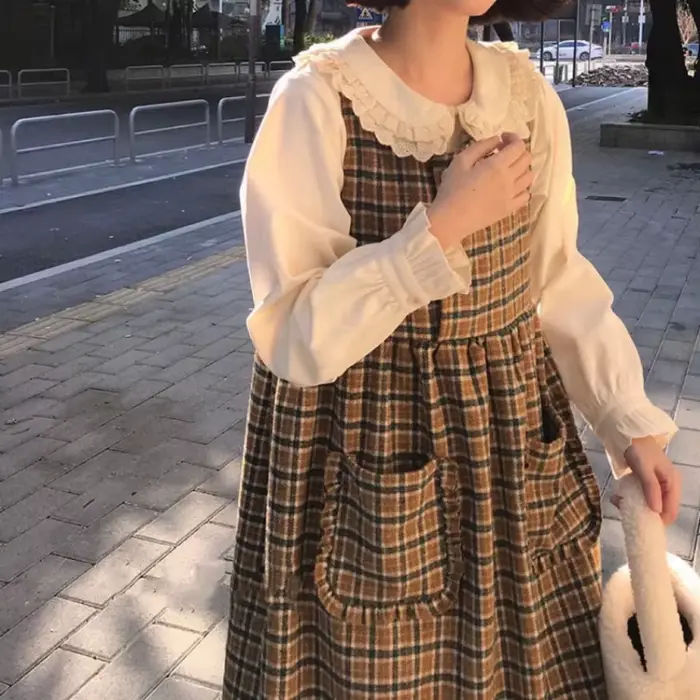 Chemises de style japonais Kawaii pour femmes, automne, loisirs, simple boutonnage, mode, col claudi