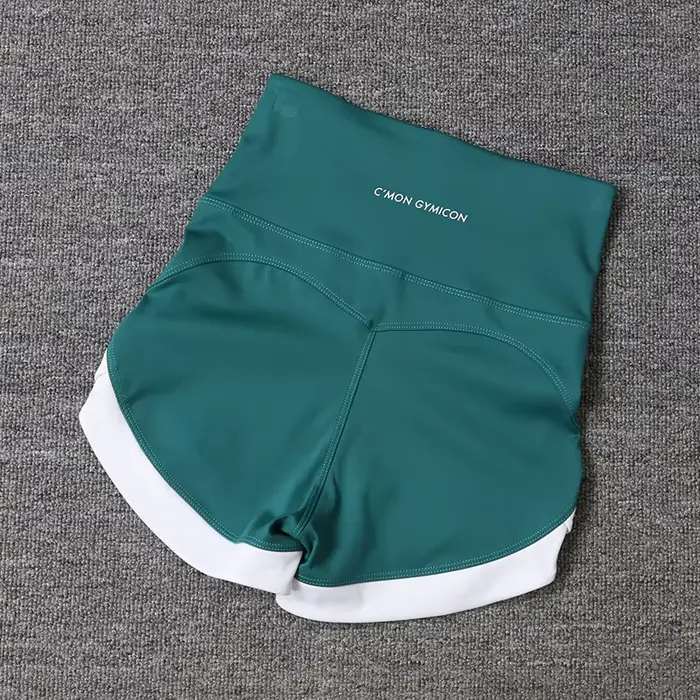 Short de sport taille haute pour les abonnés aux documents, pantalon de yoga serré, élastique, pêche