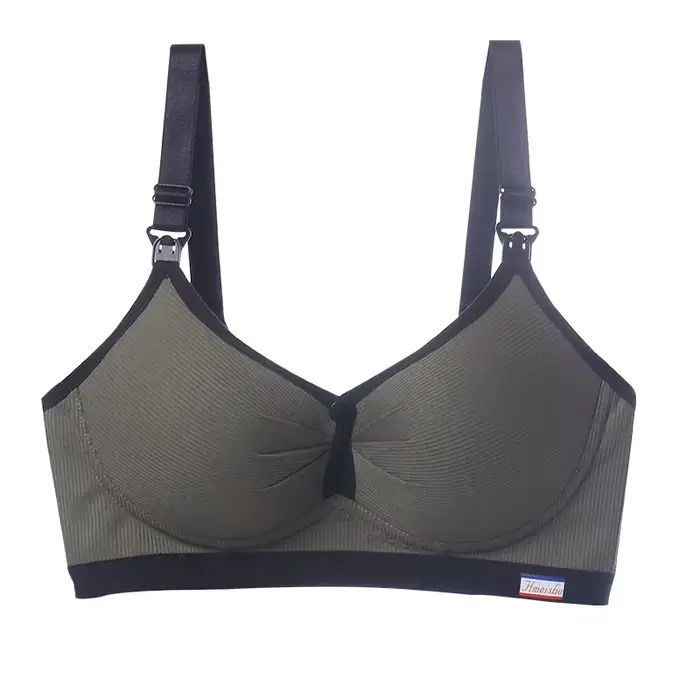 Soutien-gorge d'allaitement pour femme, fin, anti-affaissement, avec fermeture frontale, lingerie quotidienne, à bretelles réglables et à blocs de couleurs.