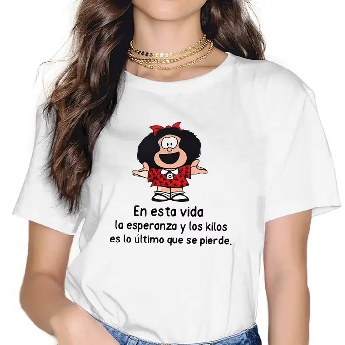 Mafalda-T-shirt de dessin animé pour filles, t-shirts rétro pour femmes, t-shirts Y2k pour femmes, H