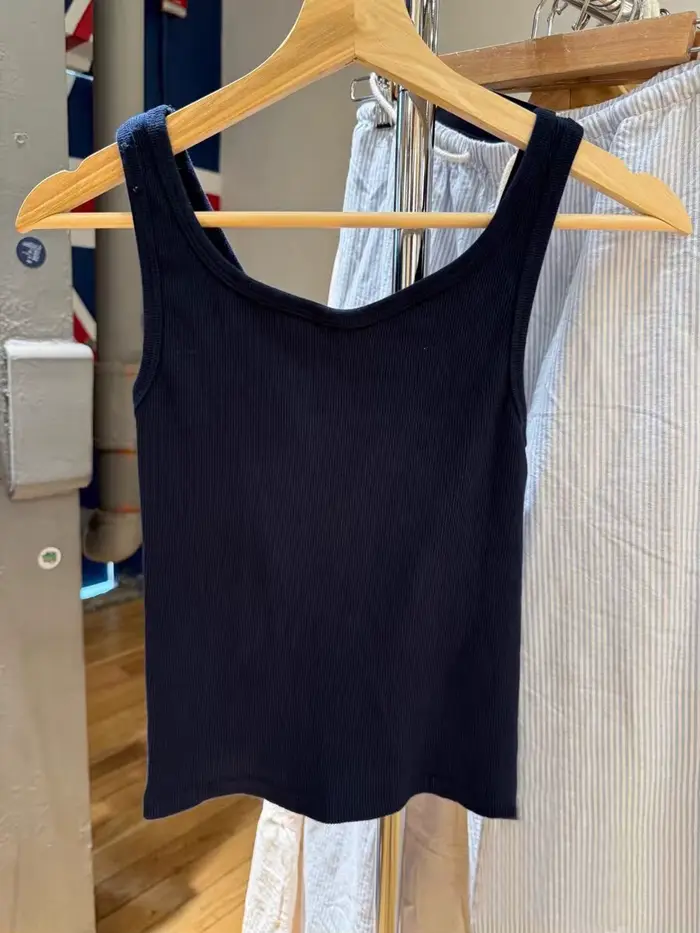 Haut brodé en coton pour femme, haut précieux, col fibrU, style américain, vintage, bleu marine, déc
