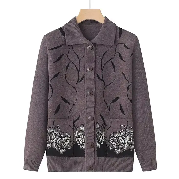 Pull cardigan à manches longues avec boutons pour femmes, manteau chaud, vêtements pour femmes, mère