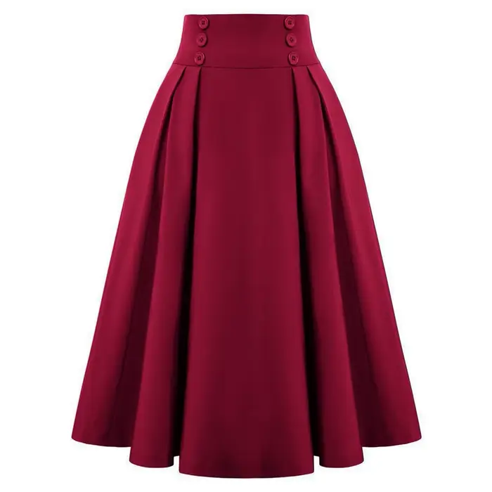 SISHION-Jupes mi-longues évasées élégantes pour femmes, jupe plissée vintage rétro des années 60, ta