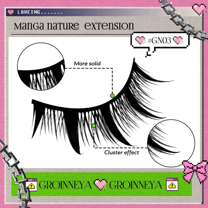 GROINNEYA Manga cils style mixte 5/9/20 paires 3D 6D 8D cils de vison cils naturels doux croix vapor