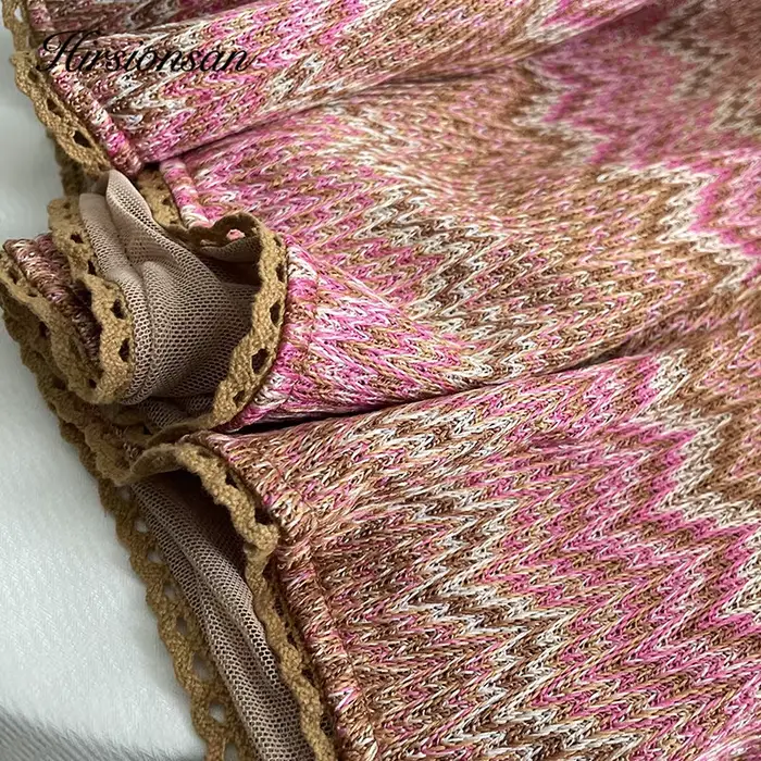 Hirsionsan-Short de plage chic à taille haute pour femme, vêtement d'été coloré, rayé, doux, décontr