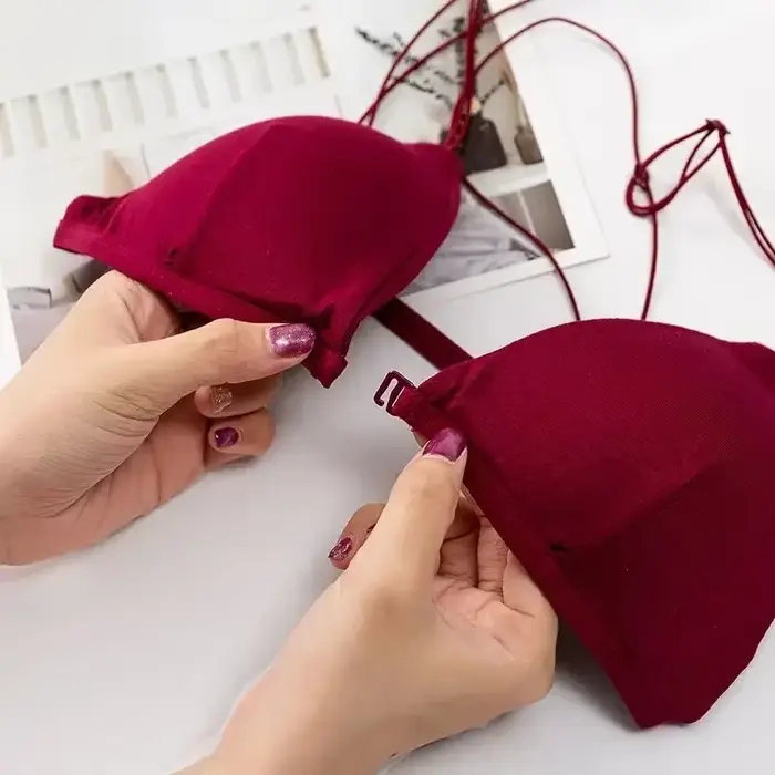 Sexy bavlněná push-up podprsenka pro ženy s výstřihem a trojúhelníkovým tvarem