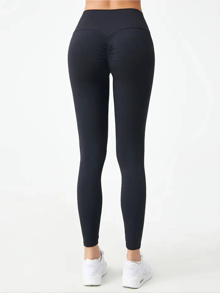 Pantalon de Yoga taille haute pour le levage des fesses, froncé, hanche pêche, séchage rapide, respi