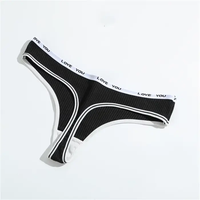 G-String bavlněné tanga pro ženy, tanga žabky, velké velikosti, spodní prádlo, dopisy, opasek, sexy, spodní prádlo pro dívky, EU, S-L, 3 kusy