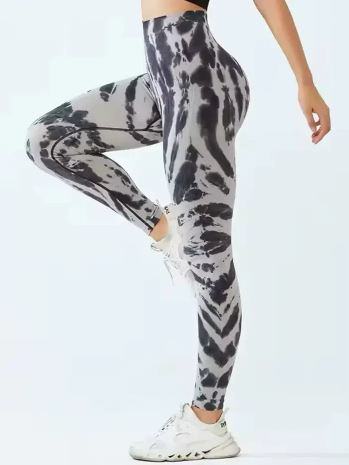 Tie Dye pantalons de Yoga Leggings de gymnastique femmes sans couture taille haute Push Up collants 