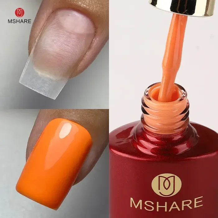 MSHARE Gumový základní gel mléčně růžový Camouflage barva kabát namáčet nehty Gely laky lak 10ml UV LED