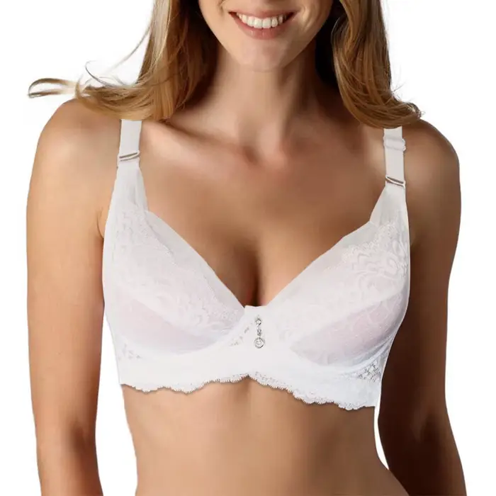 Soutien-gorge sexy en élasthanne et polyamide avec dentelle florale pour femmes occasions spéciales