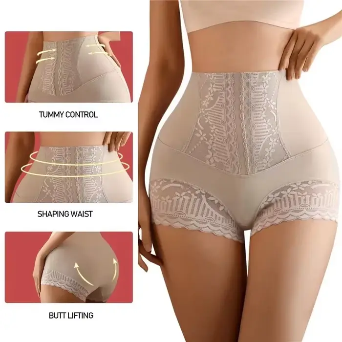 Culottes de contrôle féminines en dentelle nylon et élasthanne pour un soutien doux et une silhouette affinée occasions spéciales